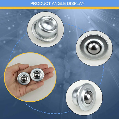 Hella Durable Stainless Steel Roller Balls 10 Pack Universal Swivel Casters displaying smooth rotation ball bearings in hand.