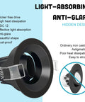 Cool 3 Inch Recessed LED Downlight Kit In Black With Adjustable Gimbal Eyeball, 10W, 50 Degree Beam, 5000K Cool White, shown.