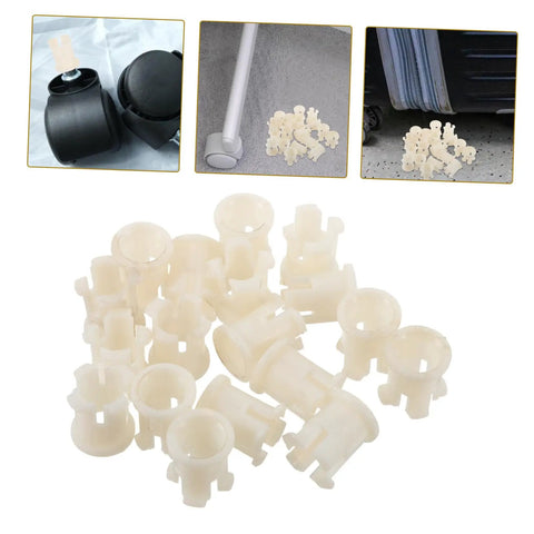 Twenty Durable Plastic Caster Socket Sleeves Fit Tight Inside Chair Feet To Crush Those Pesky Wobbles And Keep Your Furniture Rolling Smooth Around The Neighborhood, beige plastic inserts for chair feet repair.