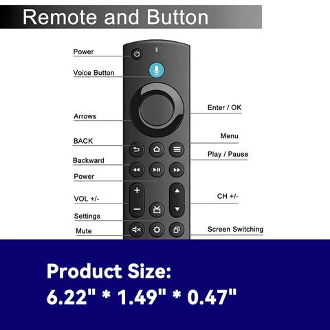 Replacement Fire TV Remote With Voice For All Firestick Devices, Works With 4K Fire Stick And Cube, Gen 1 2 3 Life, No Setup Hassle