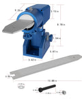 Three-Axis Blade Light Duty Workshop Knife Vise Tool With 360-Degree Swivel Base dimensions and components layout