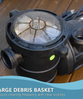 High-Octane 1.5 Horsepower Self Priming Pool Pump with large debris basket for efficient cleaning in above ground pools.