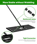 Lawn Leveling Rake 44x10 Inch Heavy Duty Ground Leveler Tool With 77 Inch Adjustable Handle Powder Coated Steel Garden Rake