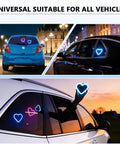 Solar Powered Heart Light For Cars Wireless LED Ambient Lamp With 6 Modes And Vibration Sensor Auto On At Night