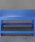 Rock Solid Heavy Duty Steel Workbench Featuring Multiple Lockable Drawers And Sturdy Powder Coated Surface For Garage Workshop Storage And Weekend Warrior Projects, blue powder coated surface.