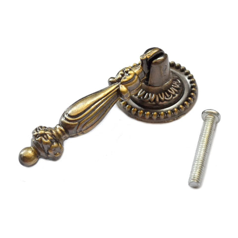 4 Pack Decorative Bronze Drawer Pulls Set With Screws Vintage Copper Door Handles shown with screw, disk diameter 1 inch, height 2.5 inch