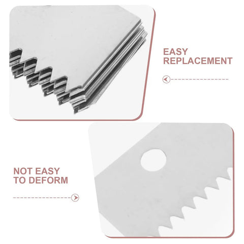 Replacement Tape Dispenser Blades 10 Pack For Tape Guns Serrated Steel Cutter 2.4 By 0.7 Inches Easy Swap And Safe Design Pro Grade Spare Parts For Office Warehouse And Industrial Use, stainless steel blades