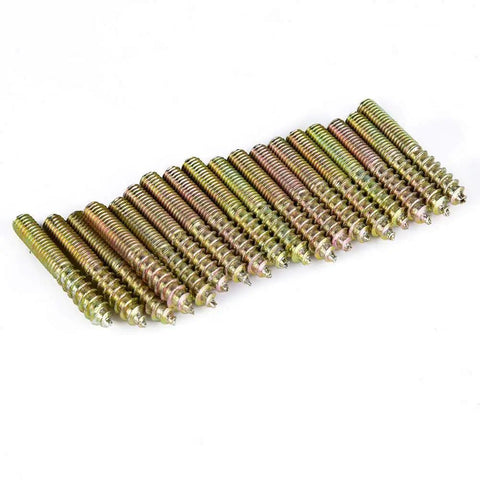 Pro Grade 80 Pcs Dowel Screws Set M5 Double Ended Hanger Bolts Zinc Plated Iron For Furniture Assembly And Repairs Multi Size Kit From 25mm To 50mm Built Tough For Woodworking displayed in a row