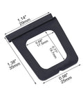 Durable Heavy Duty Plastic Window Screen Lift Tabs 30 Pack Universal Pull Tools For Flat Spline Channels No Sweat Screen Mesh Replacement Fix Kit Black, black plastic clip with dimensions.