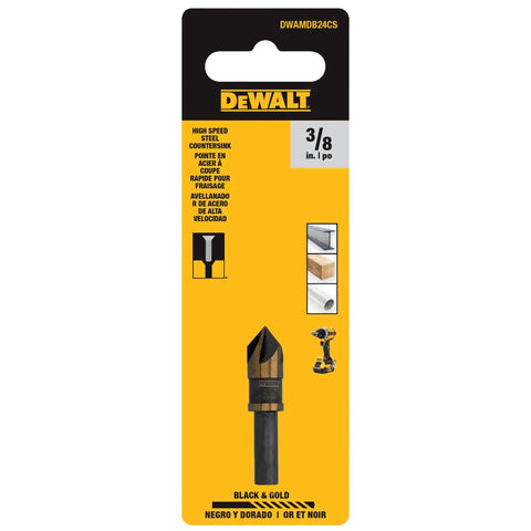 Heavy Duty Badass 3/8 Inch High Speed Steel Countersink Drill Bit With An 82 Degree Sharp Tip packaged for retail.