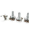 4 Pack Linear Potentiometers With Knurled Shaft Top Adjustment Volume Controls 200K Ohm WH148 shown with 6mm shaft and terminals