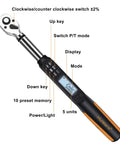 Three Eighth Inch Digital Torque Wrench With Buzzer And LED, Pro Grade Adjustable Torque Tool for Bikes and Cars, display details