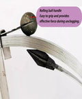 Close-up of Heavy Duty Drain Auger With 98 Foot Spiral Cable showing rolling ball handle for effective grip during use.