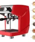 Commercial Dual Boiler Espresso Machine With Milk Frother and Steam Pump 550Ml Extraction Boiler 1L Steam Boiler 1.7L Water Tank Red Finish Semi Automatic For Cafes And Bars Busy Cafes