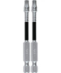 Impact XPS T25 Torx 3 Inch Power Bit 2 Pack For Heavy Duty Driving, precision machined tips, shown vertically