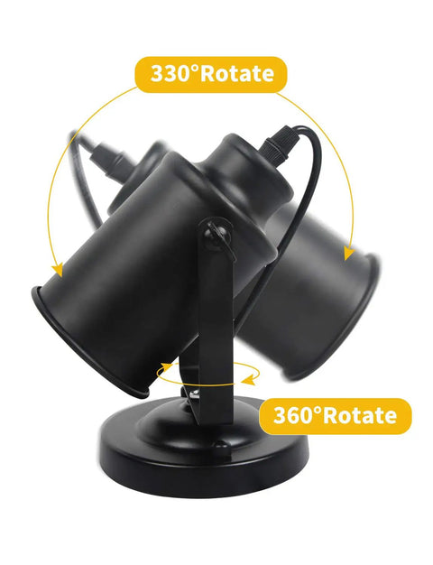 Industrial Dope Ceiling Spotlight Two Pack Matt Black Vintage Wall Mount Lights With Rotating Heads E26 Base 330° tilt 360° rotate