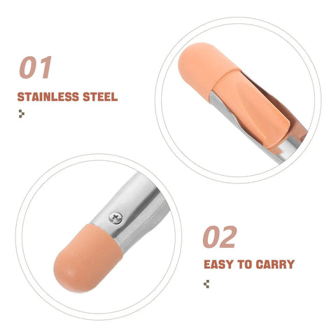 Marine Stainless Rope Needle Splicing Tool With Steel Spike And Ergonomic Plastic Handle, orange cap, stainless steel body