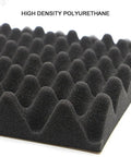 Built Legit Egg Crate Acoustic Foam Panels 9 Piece Set Top Shelf Sound Blocking Wall Padding Flame Retardant Game Changer Noise Reduction Studio And Home Audio Treatments 12 By 12 By 2 Inches high density polyurethane foam close-up