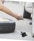 Person using Spare Tire Bolt And Retainer Clamp For Cars And Trucks No-Fuss Easy Install Wheel Replacement Part Built Tough