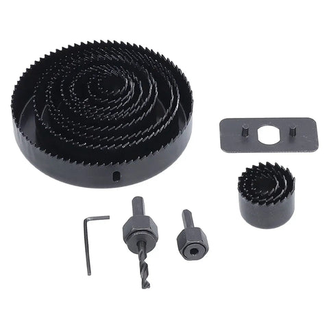Top Tier 16 Piece Hole Saw Kit For Clean Woodworking With Tough Carbon Steel Teeth Making Fast Symmetrical Cuts Through Drywall And Plastic Boards Without Any Hassle Or Effort In Your Shop, hole saw bits and arbor