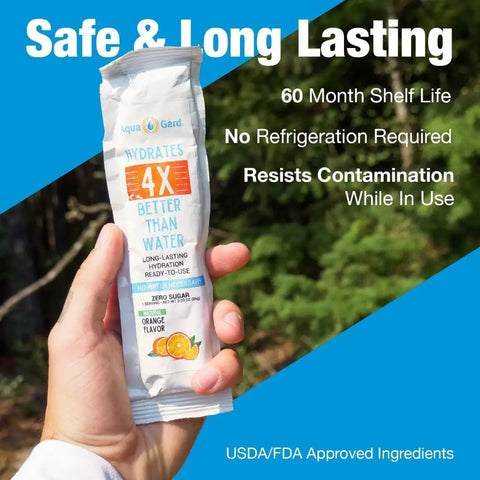 Hand holding Zero Sugar Hydration Gel For Runners And Cyclists, Ready To Drink On The Go, Instant Hydration With No Water Needed