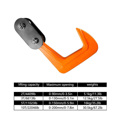 Hardcore Heavy Duty Forged Horizontal Lifting Clamp With 7.8 Inch Max Opening And 4400 Lb Capacity for multi plate steel handling close-up showing detailed design.