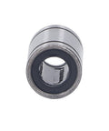 Close-up front view of single alloy steel linear motion bearing, part of Ten Piece Set Of Alloy Steel Linear Motion Bearings And Bushings For Low Friction High Precision Smooth Operation In CNC Machines And 3D Printers Workhorse Quality For Industrial Use.