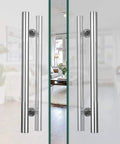 Heavy Duty Stainless Steel Gate Hardware Glass Door Handle For Indoor Outdoor Use And Push Pull Metal And Wood Door Handle Brushed Finish