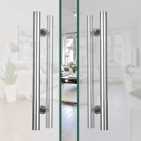 Heavy Duty Stainless Steel Gate Hardware Glass Door Handle For Indoor Outdoor Use And Push Pull Metal And Wood Door Handle Brushed Finish