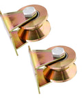Heavy Duty Track Wheel Pulley Block Two Pack With V Type Groove Sliding Gate Roller for Sliding Doors visible in side view