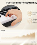88 Key Folding Keyboard Piano With Full Size Semi Weighted Action Digital Piano demonstration of adjustable touch response