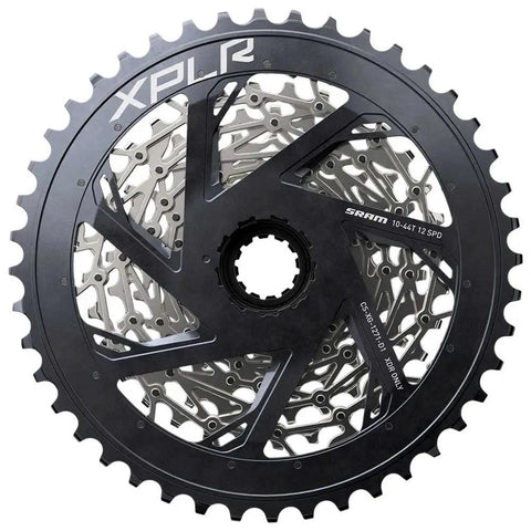 XPLR XG-1271 12-Speed Cassette 10-44T for XDR Driver Body, lightweight aluminum with steel cogs, front view