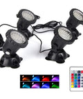 Color Changing Submersible Pond Lights With Timer Dope Underwater RGB Spotlight Kit For Ponds Fountains And Gardens 4 Pack
