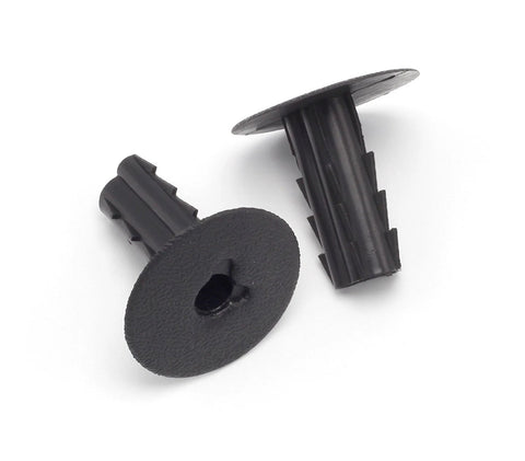 Black plastic RG6 coax feed-through bushing pair for indoor/outdoor wall passthrough, 2 pieces