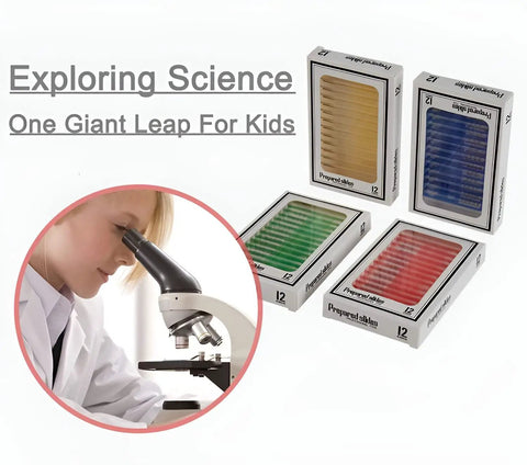 48 Piece Kids Microscope Slides With Prepared Specimens For Stereo Microscopes Animals Insects Plants And Flowers Colorful Cartoon Patterns To Spark Curiosity And Fun Safe Durable Educational Science Kit For Kid Explorers in 4 boxed sets, child using microscope