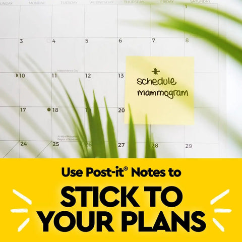 Canary Yellow Sticky Notes 3x3 Inch Set, 18 Pads With 100 Sheets Each, 1,800 Total Sheets on calendar for reminders