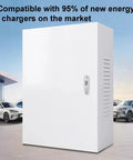 Heavy Duty Galvanized Steel Charging Station Enclosure Lockable Weatherproof Housing For Electric Cars safe outdoor housing viewed from the side.