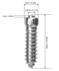 Rock Solid M6x6mm Snow Tire Studs Featuring Tungsten Steel Anti Skid Spikes showing a 25mm heavy duty screw with dimensions.