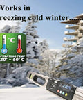 Waterproof IP65 Digital Level With Bright LED Display 24-Inch Pro Grade Electronic Level Ultra Precise 0.05 Degree Precision Rugged All Weather Tool For Any Job Site shown in freezing conditions