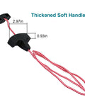 Emergency Release Pull Rope Cord Handle Kit 41A2828 Red for Garage Doors with dimensions labeled, featuring red cord and black handle.