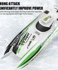 Close-up of Ultra Fast 2.4G Brushless RC Speedboat for Adults, showing realistic design and pro grade build.