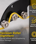 Close-up of precision roller alignment for Handheld Stainless Steel Wire Straightener For Copper And Aluminum Cables.