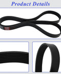 Heavy Duty Auceramic Serpentine Drive Belt Fits Honda CR-V 2.4L and Acura Tsx 2004 2009, detailed view of belt design and texture.