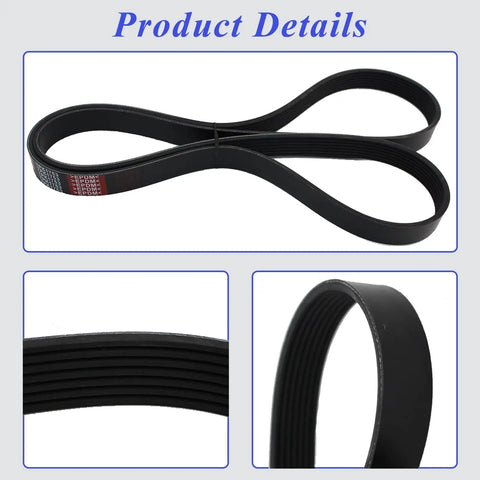 Heavy Duty Auceramic Serpentine Drive Belt Fits Honda CR-V 2.4L and Acura Tsx 2004 2009, detailed view of belt design and texture.