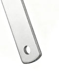 Close-up of the Triangle Socket Key 2 In 1 Compact Portable Tool Spanner metal end section with hole for Barrier Posts Cabinet Machines Trains
