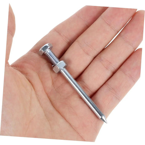 Close-up of a metal spike for 12 Piece Lawn Aerator Shoes With Metal Spikes For Lawn Aeration And Soil Relief Heavy Duty Garden Yard Spikes