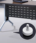 Image of a screw-in glide from the 10 Pack Adjustable Furniture Leveling Feet with Screw In Floor Protectors Round Base Glides attached to a desk.
