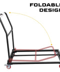 Heavy Duty Folding Chair Dolly Cart for 25 Chairs With 4 Casters, L Shape Flat Stacking Chair Rack, 1500 Lbs Capacity, Black