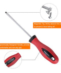 Two Piece Magnetic Ball End Hex Screwdrivers Set 5mm Hex 120mm Rod 9 Inch Total Length S2 Steel Chrome Plated with Red Handle