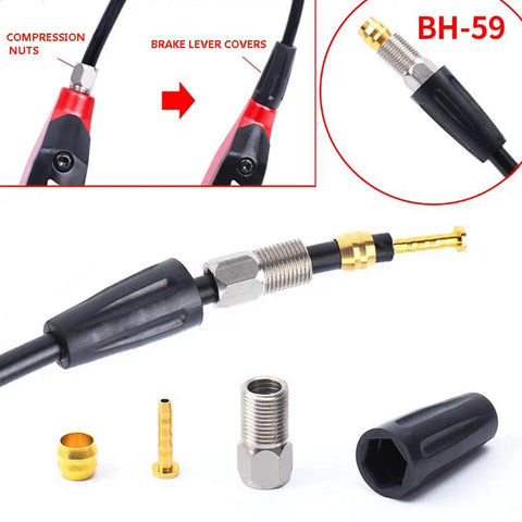 Dope 2500mm Bicycle Hydraulic Disc Brake Hose Kit For Shimano BH59 System Includes Lever Covers Compression Nuts Protective Sleeves
